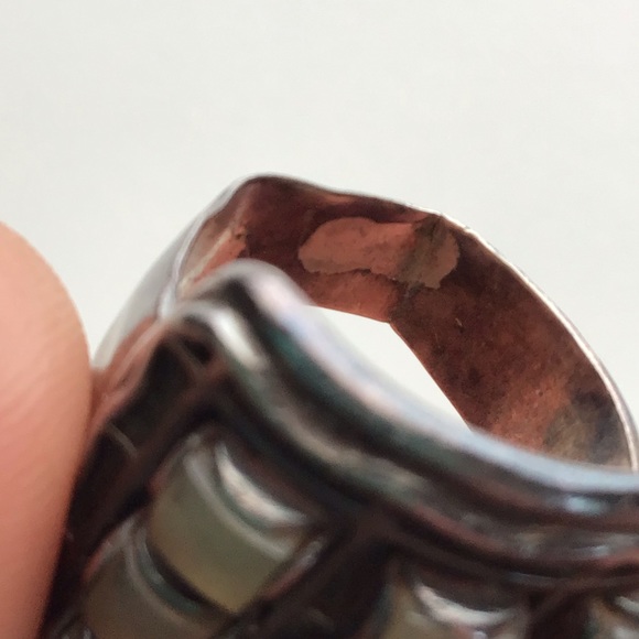 Mid Century Sterling Silver Square Grid ring - Picture 11 of 14